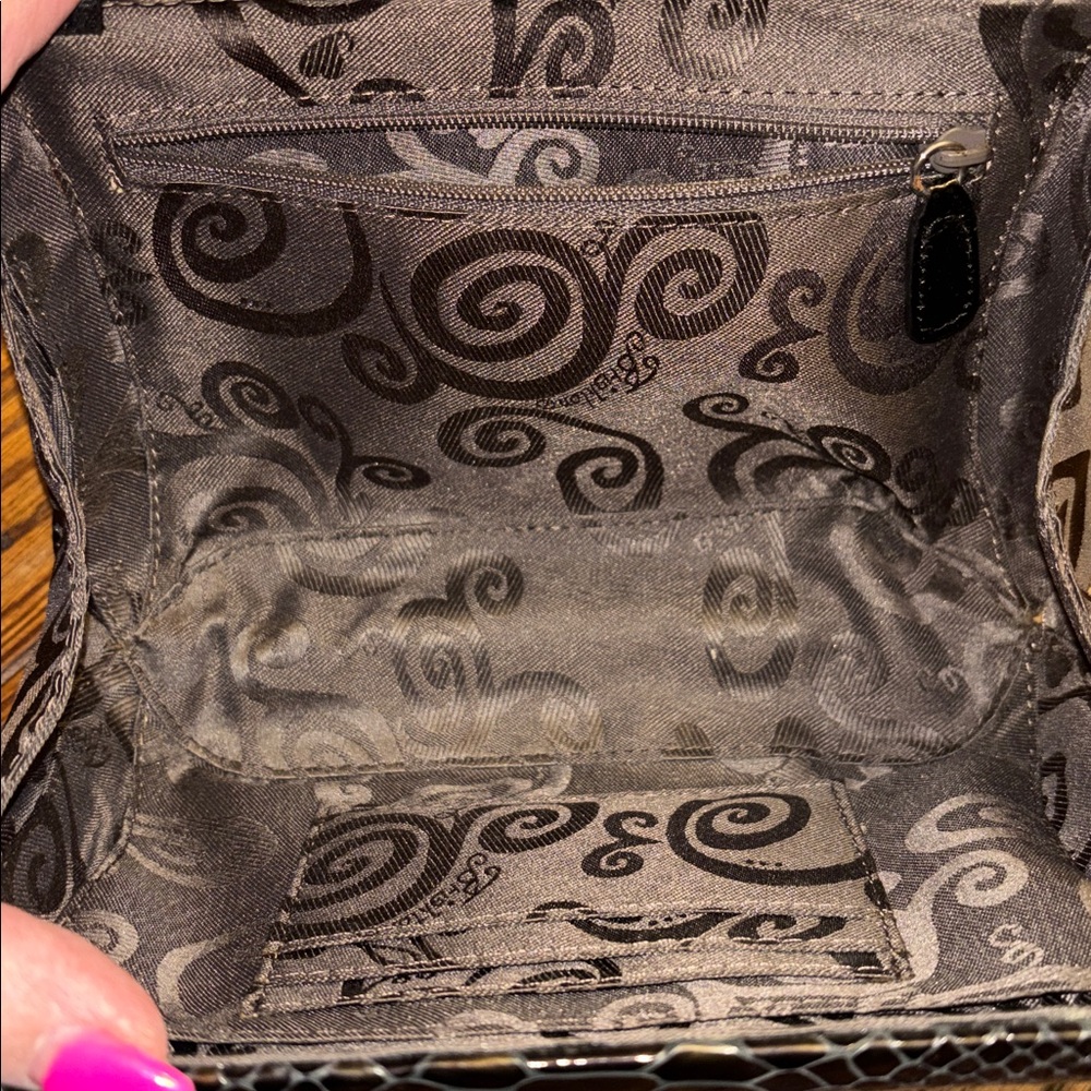 Brighton Luminesce Black Glossy Python Jeweled Me… - image 7